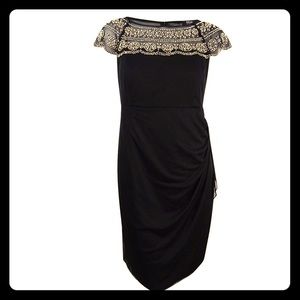 MSK beaded illusion dress